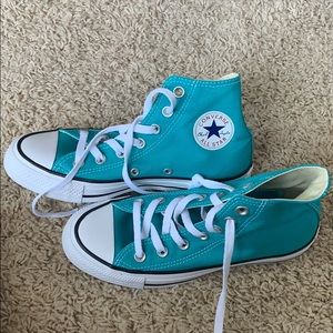 Teal Converse High Tops